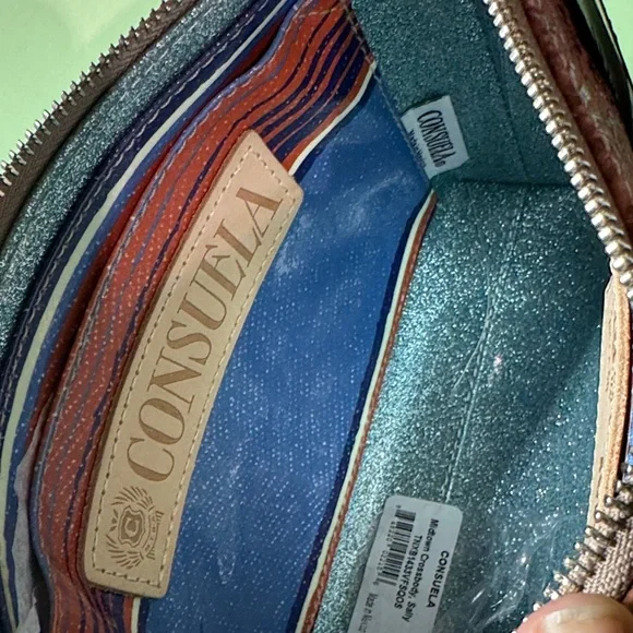 Consuela Sally Midtown Brown Embossed Leather Crossbody Bag - Picture 5 of 7